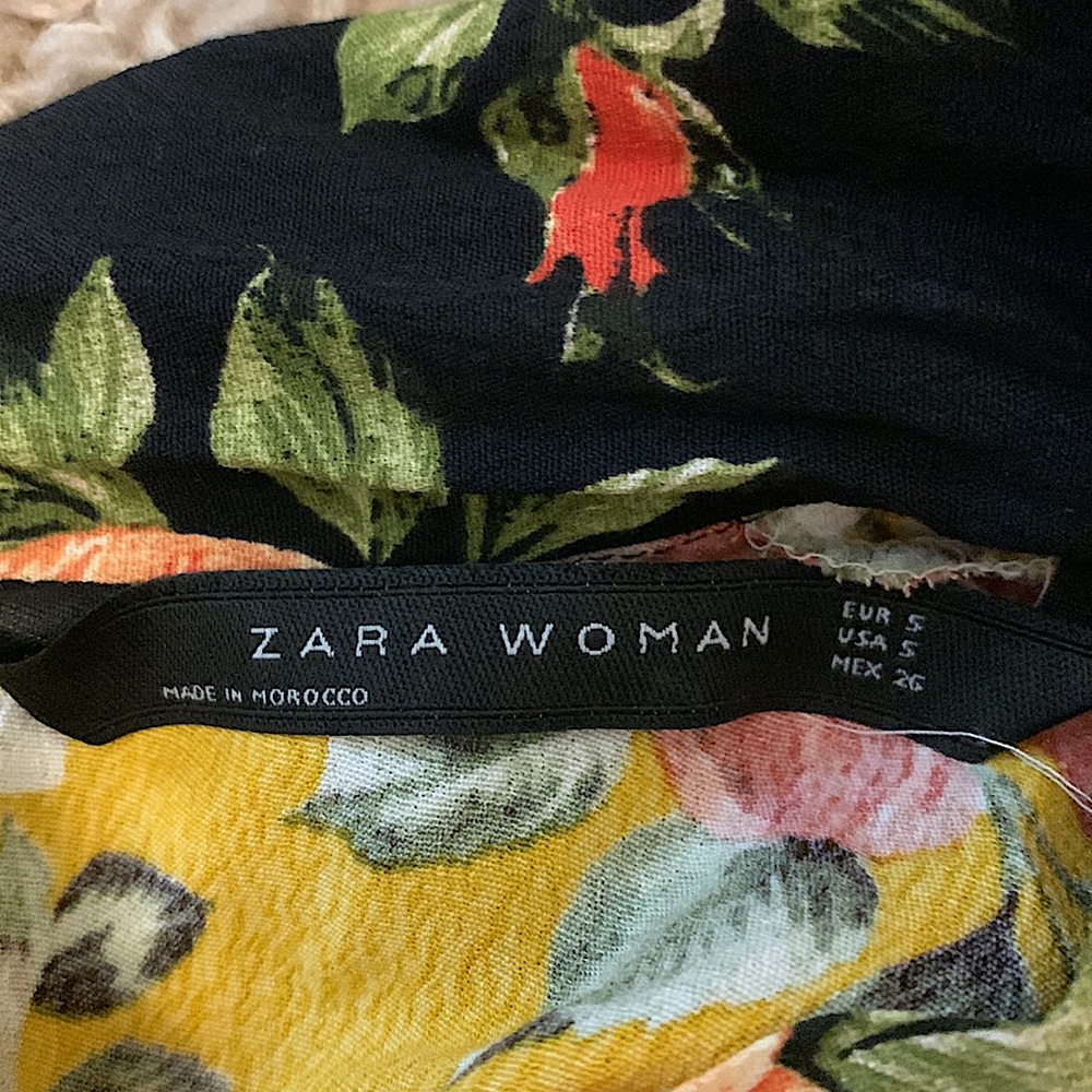 Zara Multicolored Boho Floral Dress Sz S - Picture 6 of 6